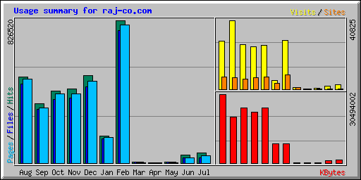 Usage summary for raj-co.com